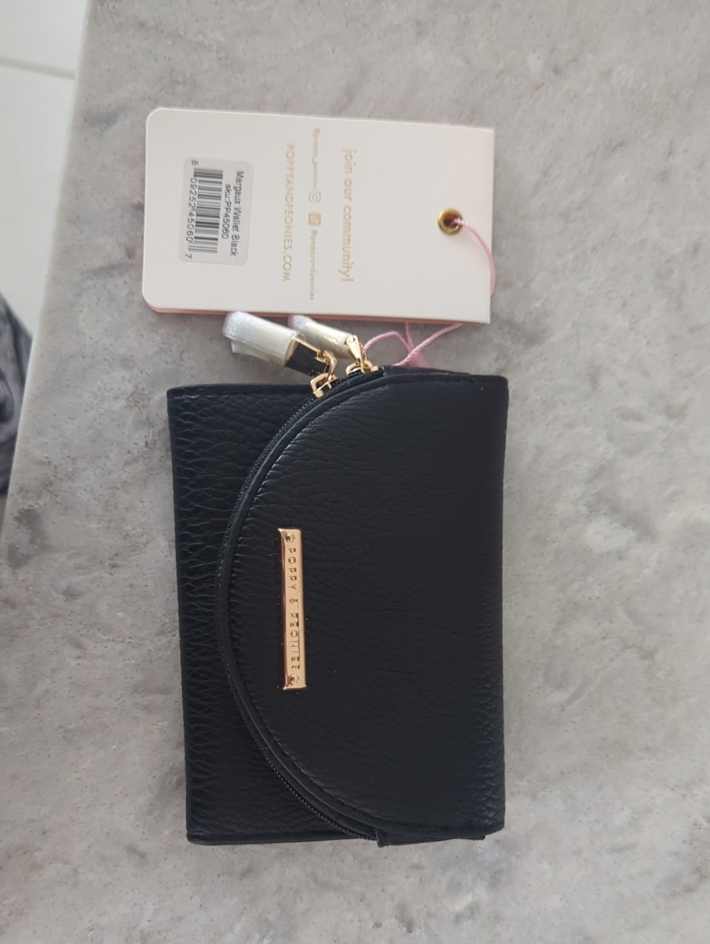 Poppies And Peonies Margaux Wallet- Black NWT